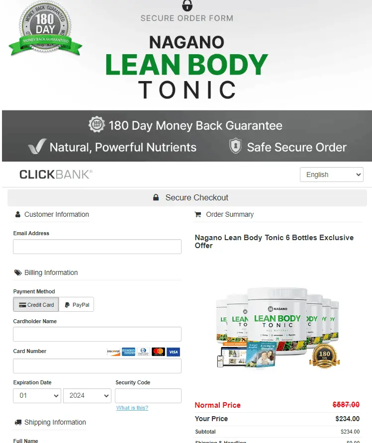 nagano lean body tonic order page